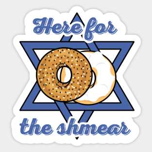 Blue Here For The Shmear - Bagel Pun 2 Sticker